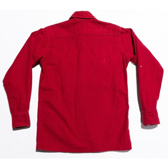 Vintage L.L. Bean Chamois Flannel Women's 12 Heavyweight Red Script Tag 70s - Picture 4 of 7